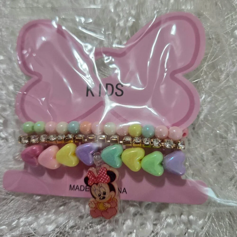 Kids Lot of 12 Minnie Style 3pcs Girl Bracelet Set